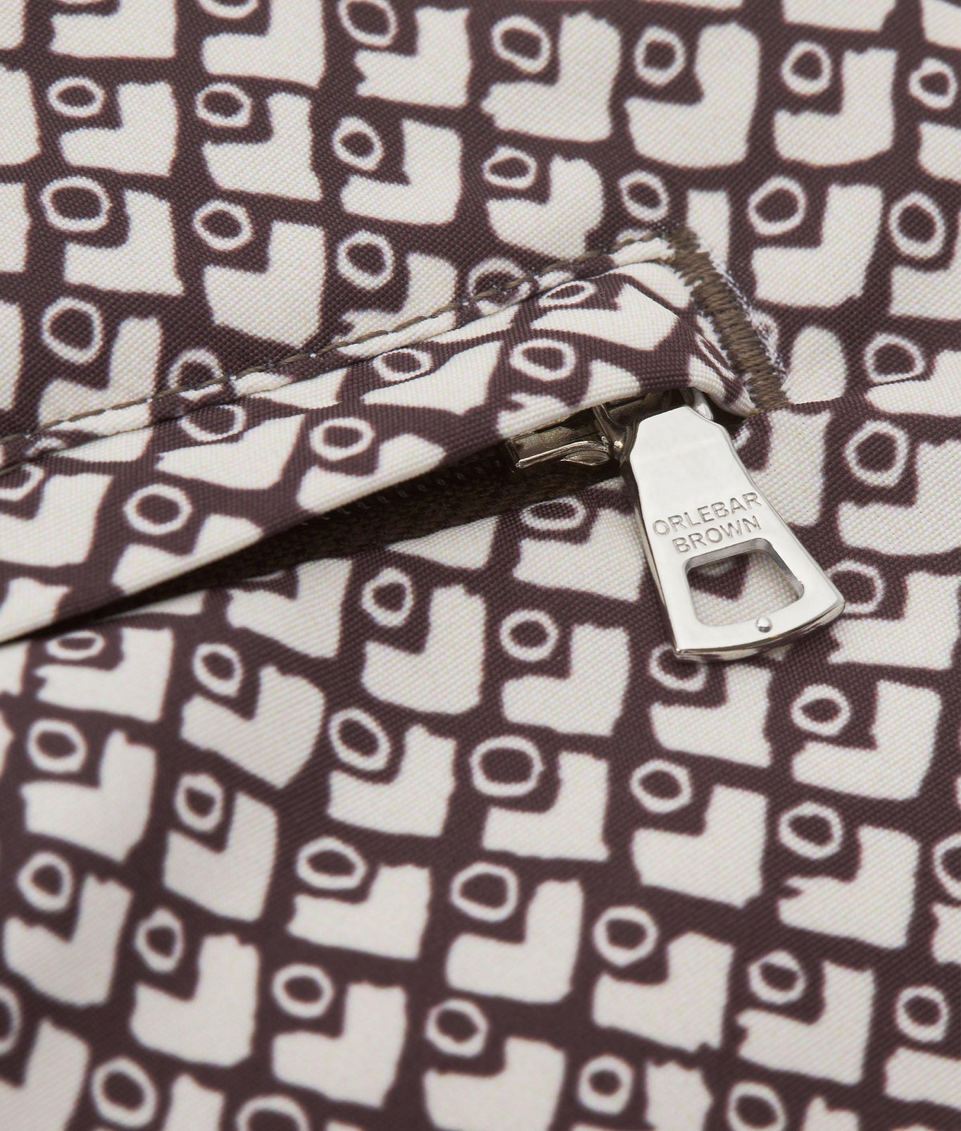 Bulldog Geo Print Mid-Length Swim Shorts | Truffle/White Sand