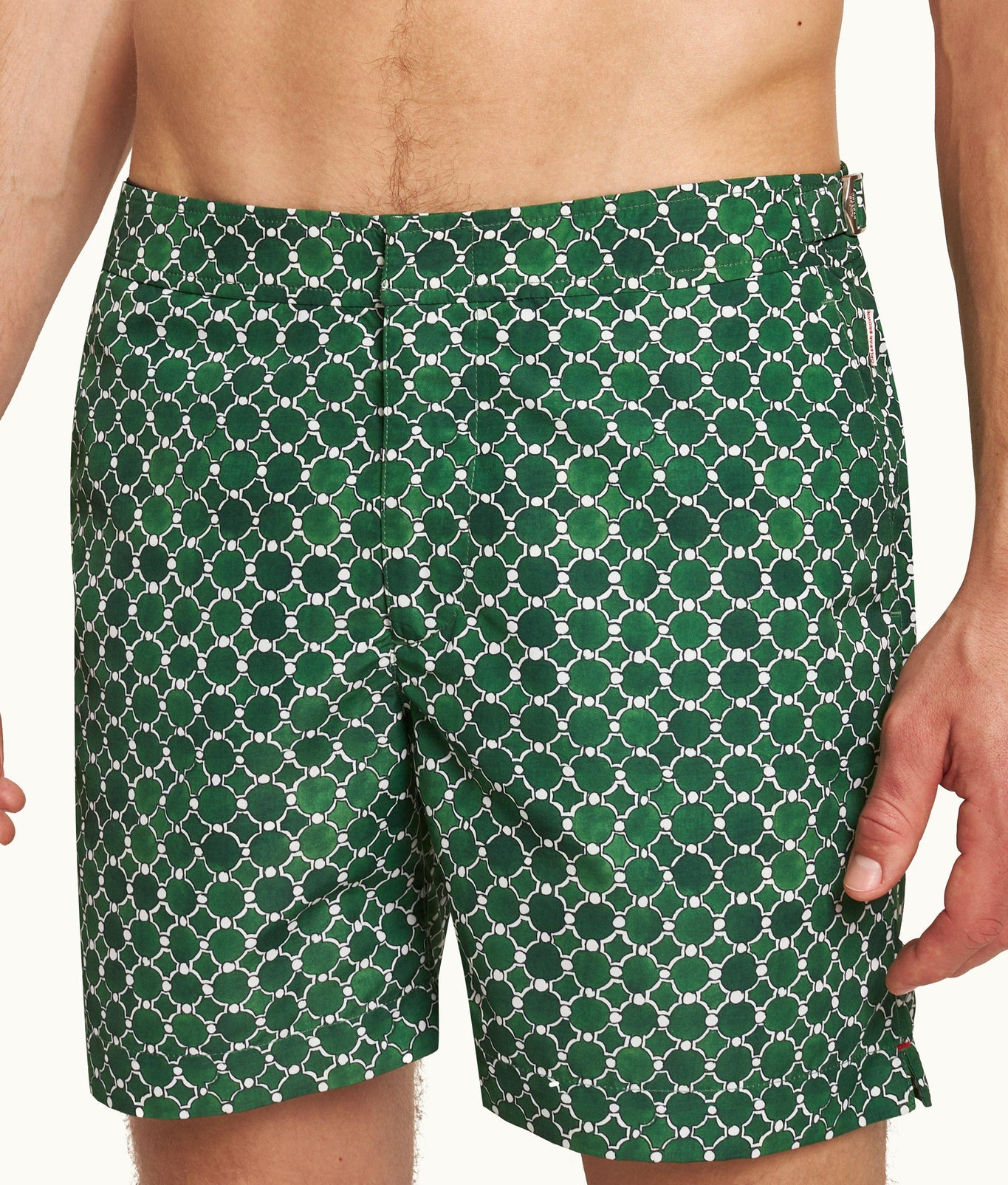 Bulldog Geometric Tile Mid-Length Swim Shorts | Coastal Garden