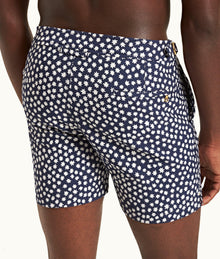 Bulldog Jacquard Star Jacquard Mid-Length Swim Shorts | Night Iris