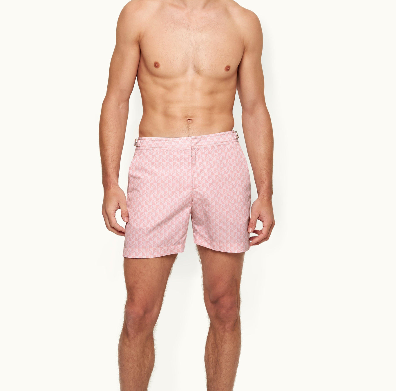 Bulldog Otaru Mid-Length Swim Shorts | Pink/White