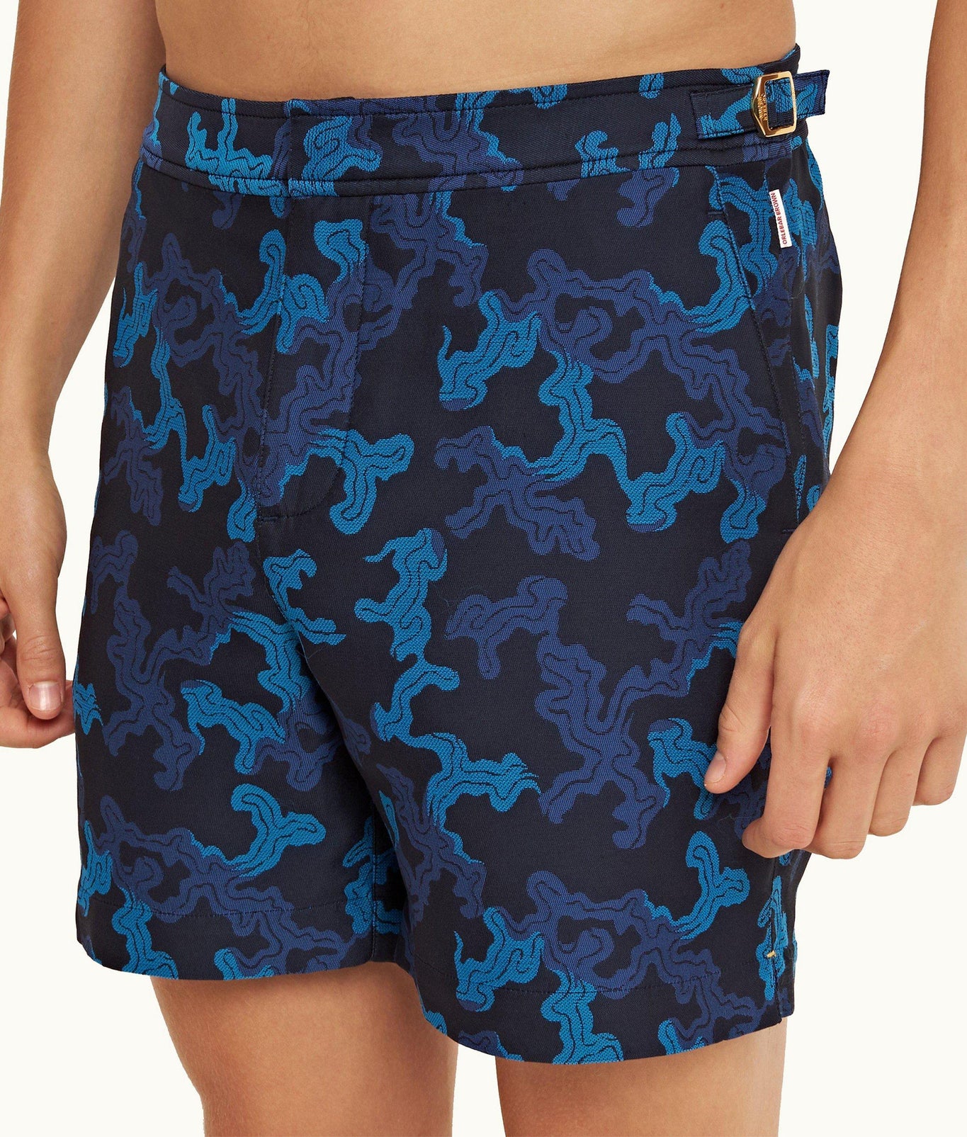 Bulldog X Jacquard Mid-Length Swim Shorts | Dark Sapphire