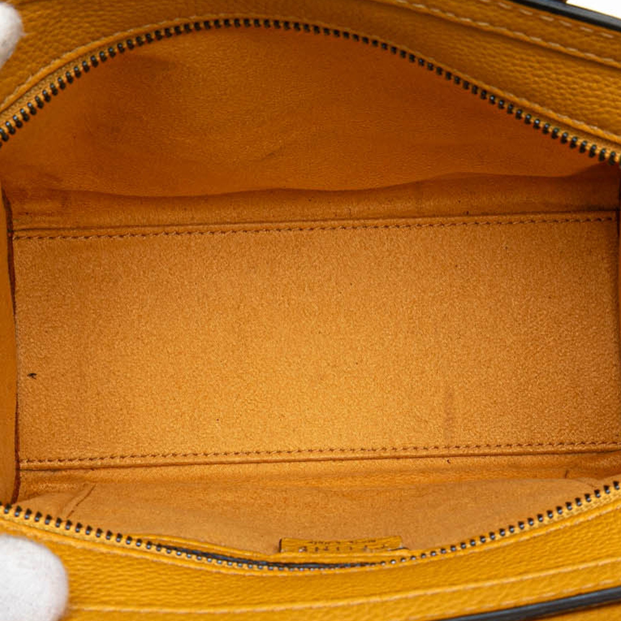 Celine | Pre-Owned Nano Leather Luggage Tote | Yellow/Mustard