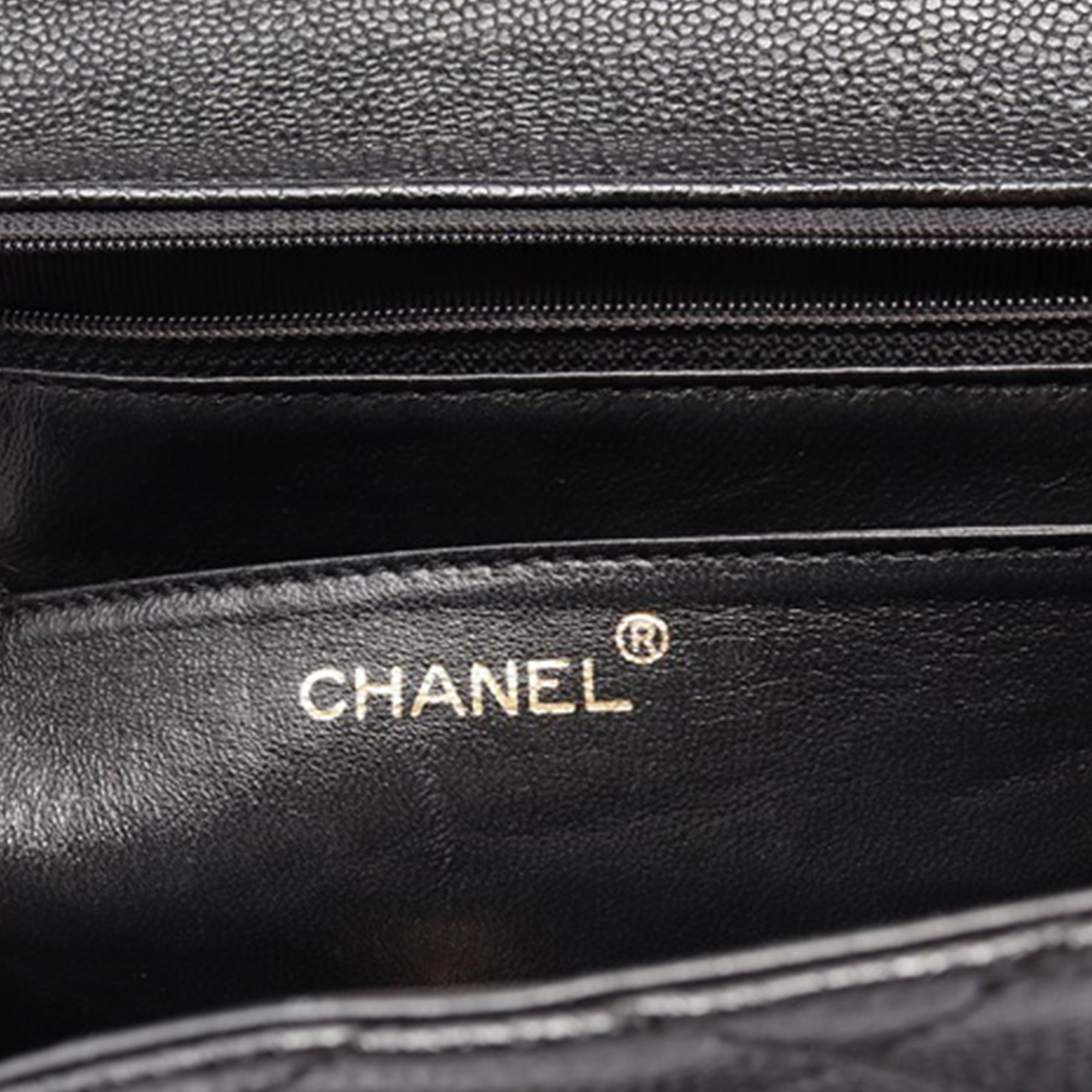 Chanel | Pre-Owned CC Quilted Caviar Kelly Top Handle Bag | Black