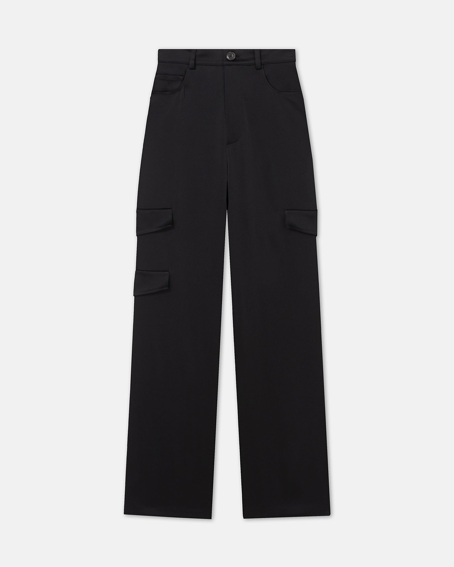 Cais Slip Satin Cargo Pants | Black