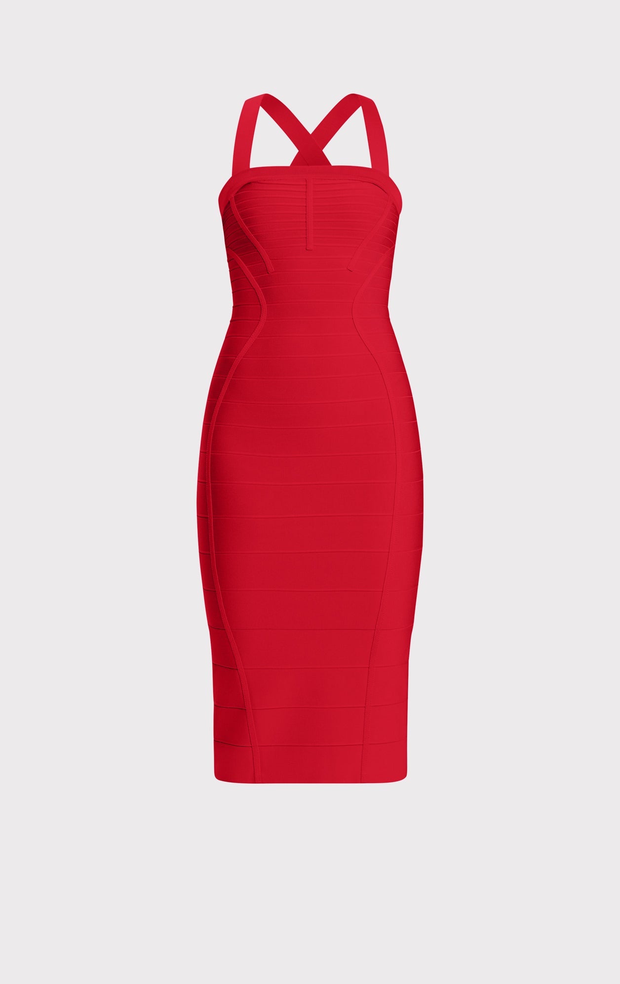 S/L Cross Back Bandage Midi Dress | Chili