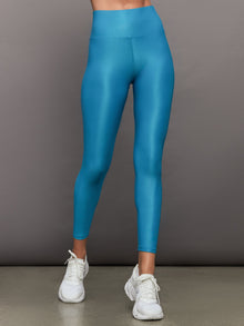 High Rise 7/8 Legging in Croc Takara Shine | Enamel Blue