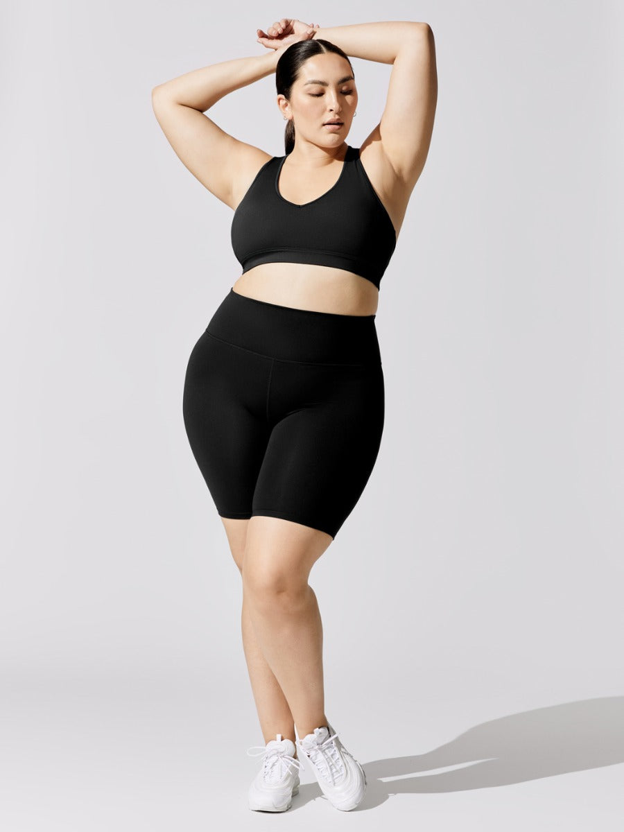 High Rise Biker Short in Cloud Compression | Black