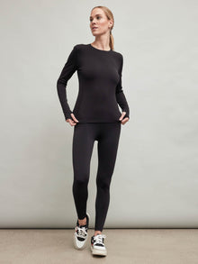 Carbon38 | Long Sleeve Top In Diamond Compression | Black