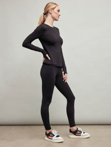 Carbon38 | Long Sleeve Top In Diamond Compression | Black