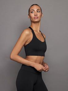 T Back Bra In Diamond Compression | Black