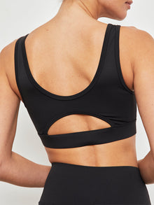 Carbon38 | Cut Out Scoop Bra In Diamond Compression | Black