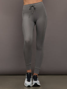 High Rise Pocket Legging in Ribbed Melt | Steel Grey
