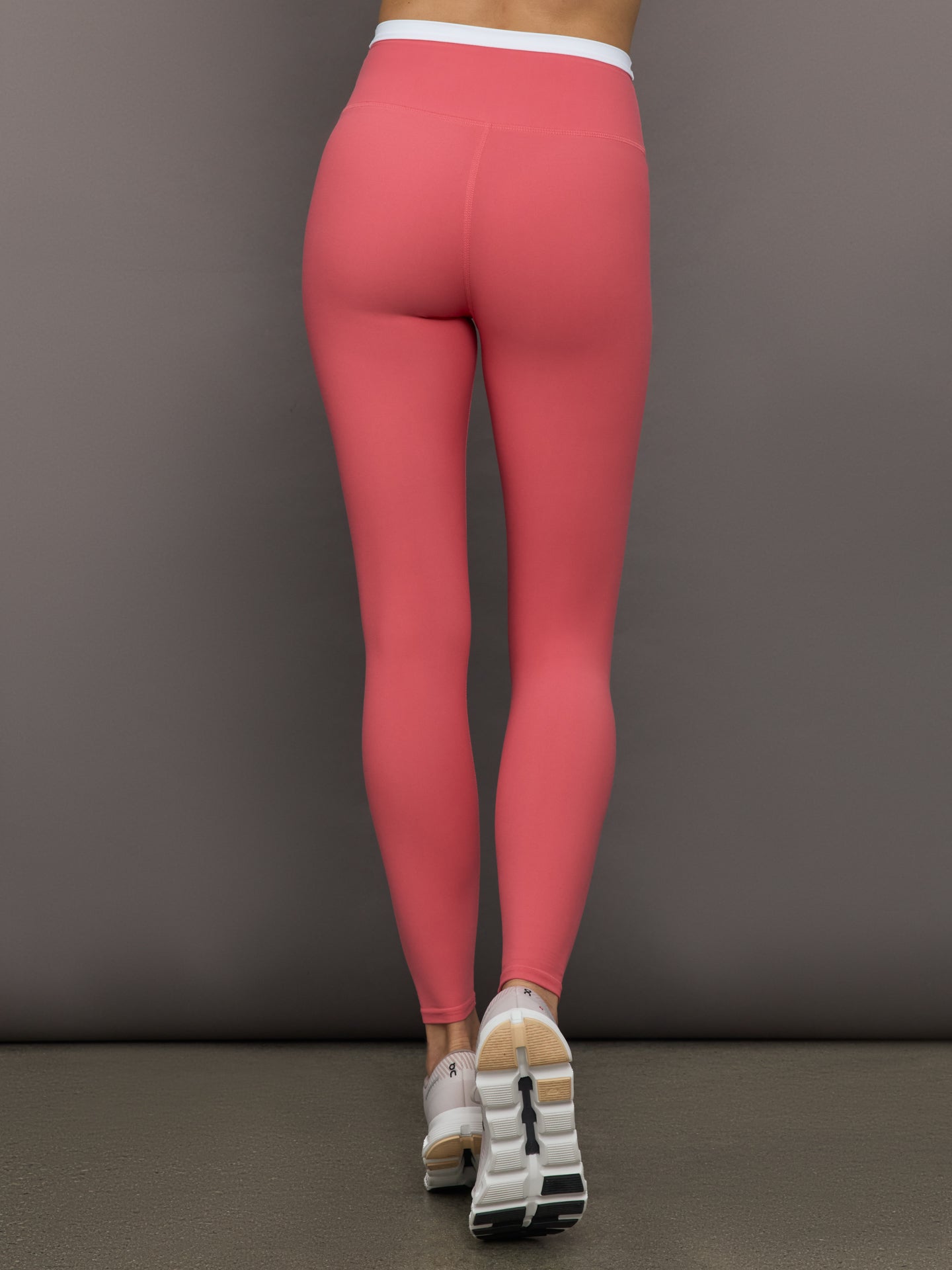 Contrast Waistband Legging in Melt | Rosewood / White