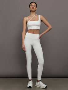 Asymmetrical Strappy Bra in Diamond Compression | Cloud Dancer