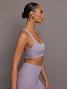 Racerback Bra in Ribbed Melt | Lavender Grey