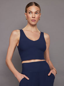 V-Neck Longline Bra in Melt | Navy Blazer