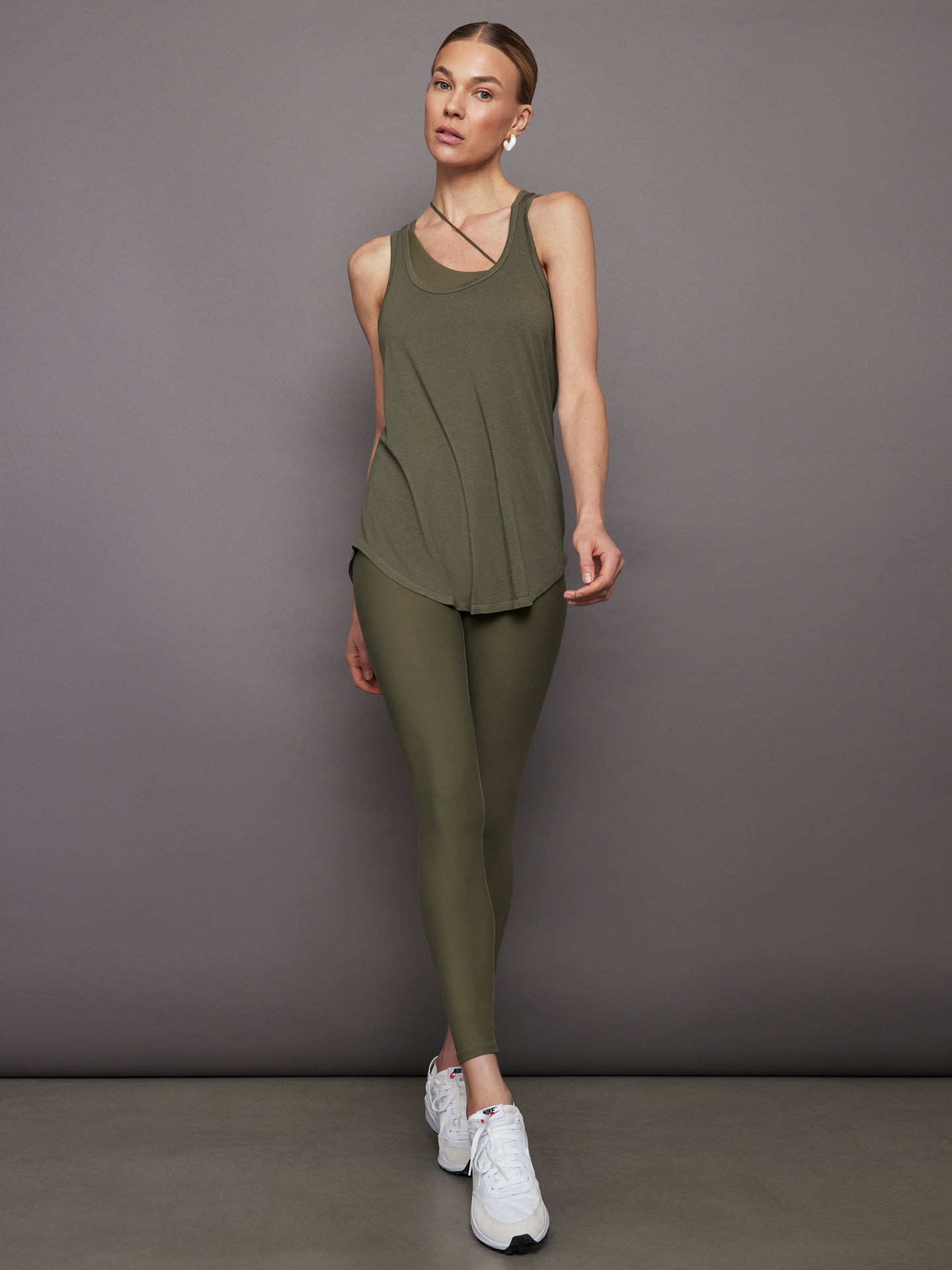 Carbon38 | Long Racerback Tank | Olive