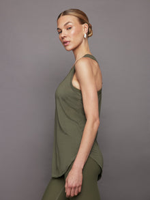 Carbon38 | Long Racerback Tank | Olive