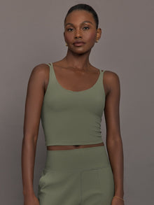 V-Neck Tank in Melt | Moss