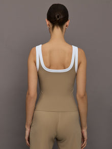 Colorblock Scoop Tank in Melt | Chinchilla / White