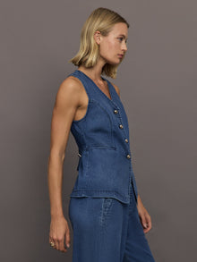 Chambray Vest | Medium Wash
