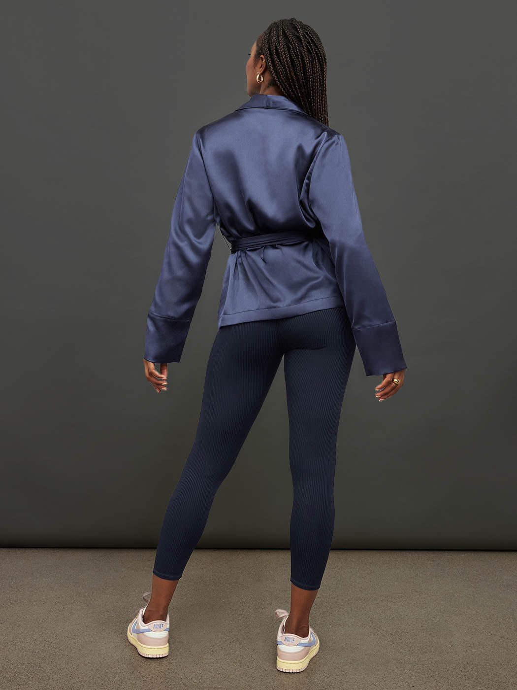 Satin Smoking Jacket | Evening Blue