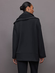 Knit Cocoon Cardigan in Interlock | Black