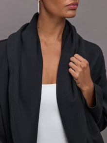 Knit Cocoon Cardigan in Interlock | Black