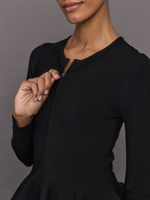 Peplum Zip Up | Black