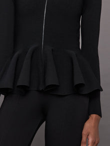 Peplum Zip Up | Black