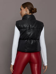 Quilted Puffer Vest | Black
