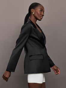 Satin Blazer | Black