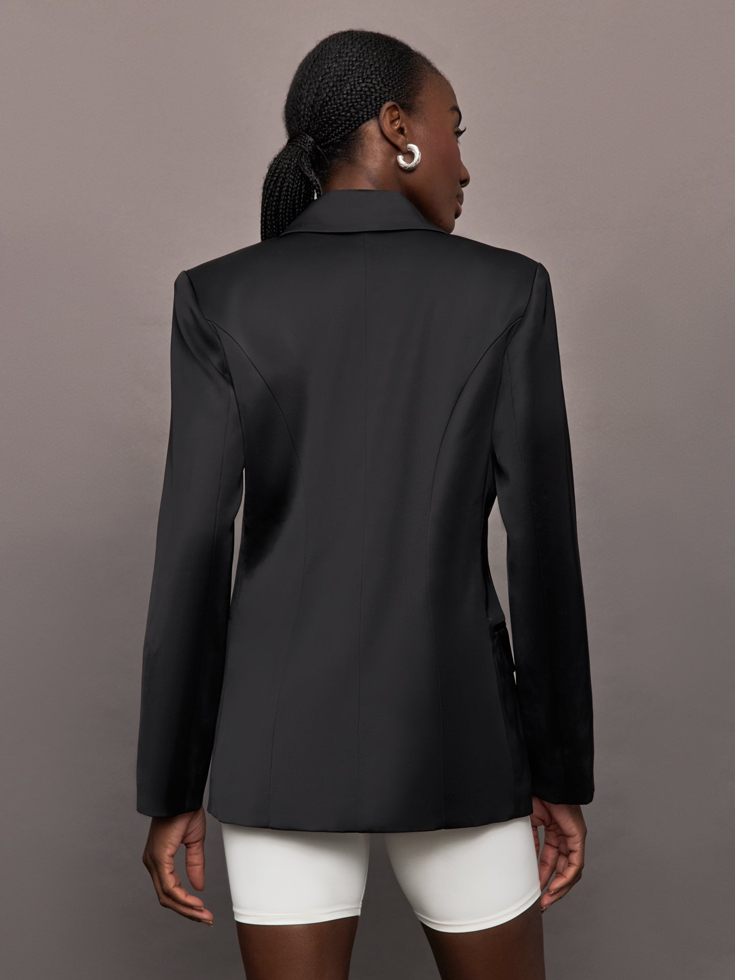 Satin Blazer | Black