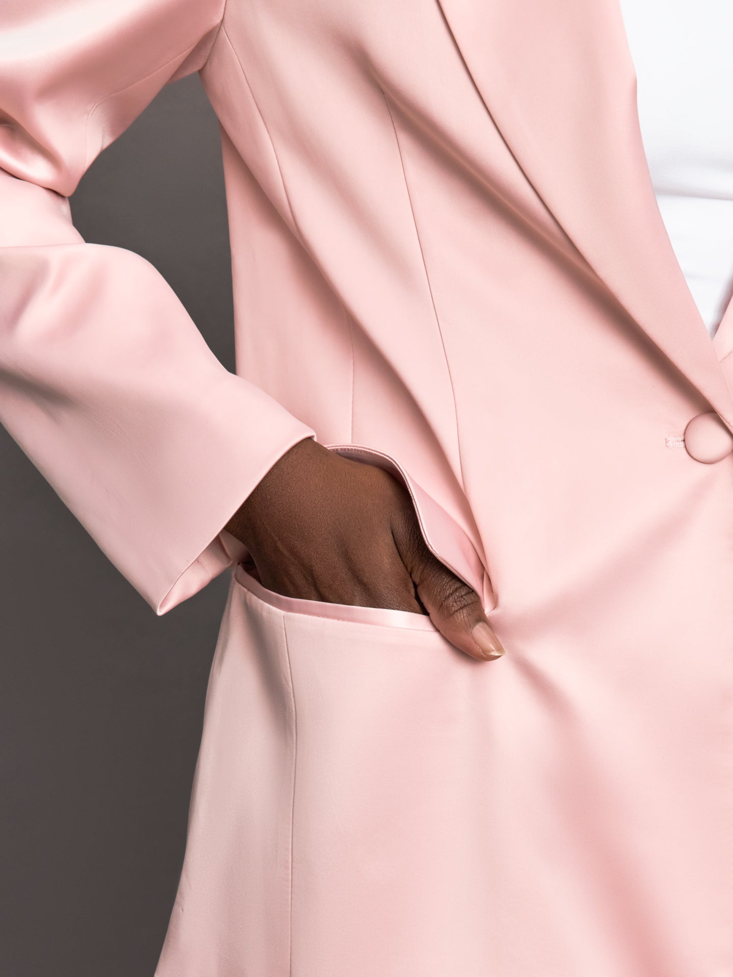 Satin Blazer | Blush