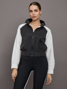 Colorblock Windbreaker | Black / Cloud Dancer