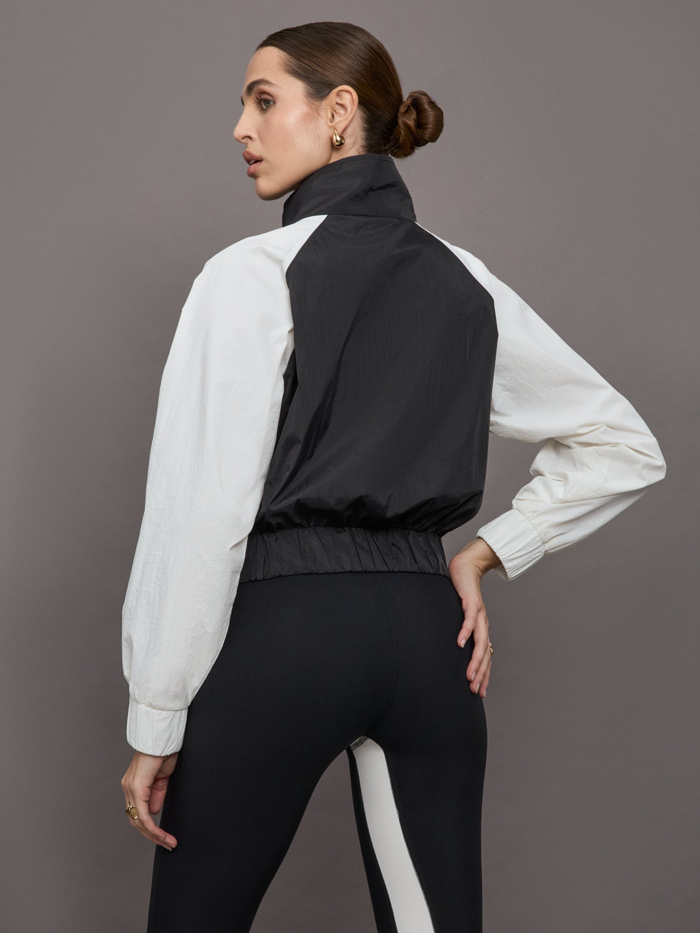 Colorblock Windbreaker | Black / Cloud Dancer