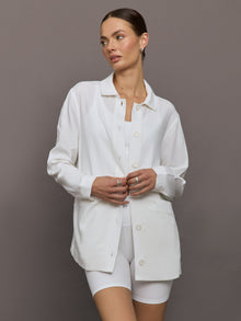 Linen Shirt Jacket | White