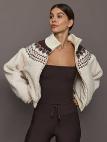Fairisle Sherpa Jacket | Natural