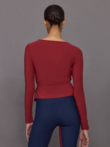 Long Sleeve Tie Top in Melt | Red Dahlia