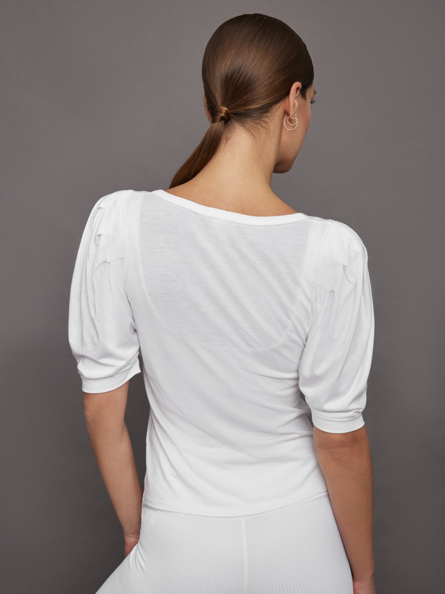 Carbon38 | Puff Sleeve Tee | White