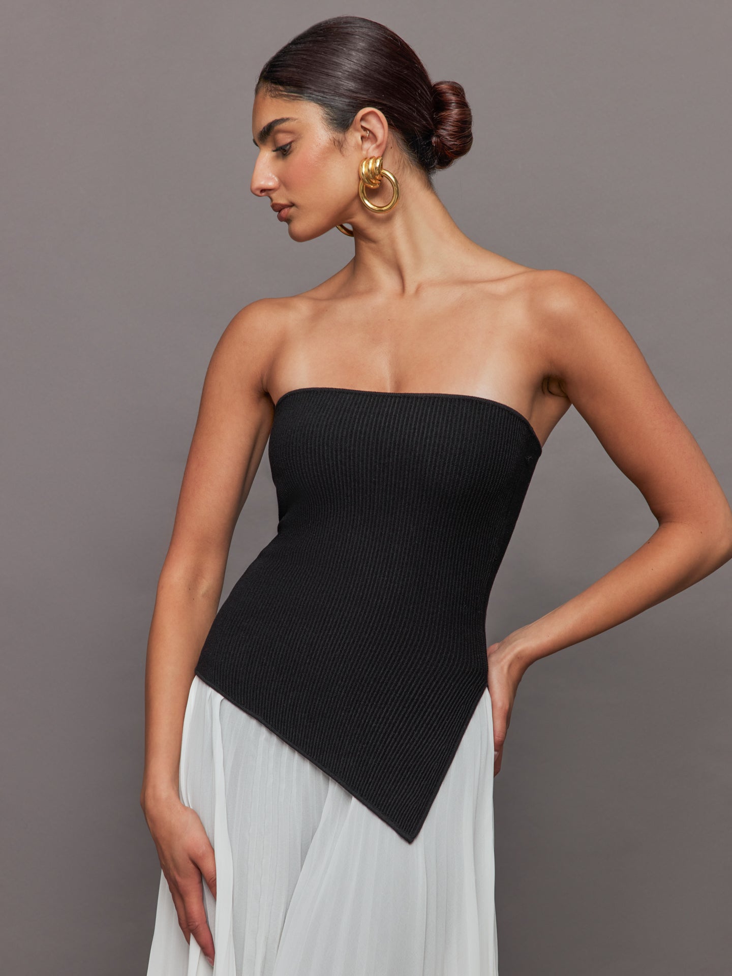 Asymmetrical Sweater Top | Black