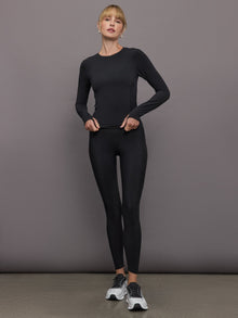 Long Sleeve Crew Neck in Melt | Black