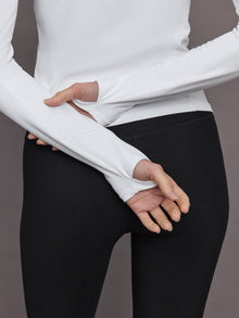 Long Sleeve Crew Neck in Melt | White