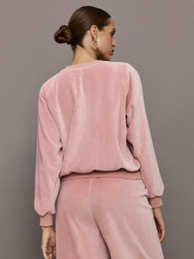 Raglan Pullover in Velour | Blush