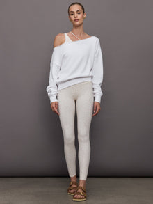 Off Shoulder Sweatshirt in French Terry | White