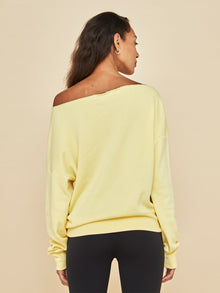 Off Shoulder Sweatshirt in French Terry | Butter Yellow