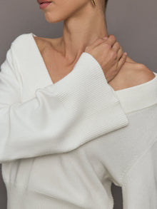 Bell Sleeve Off Shoulder Sweater | Cloud Dancer