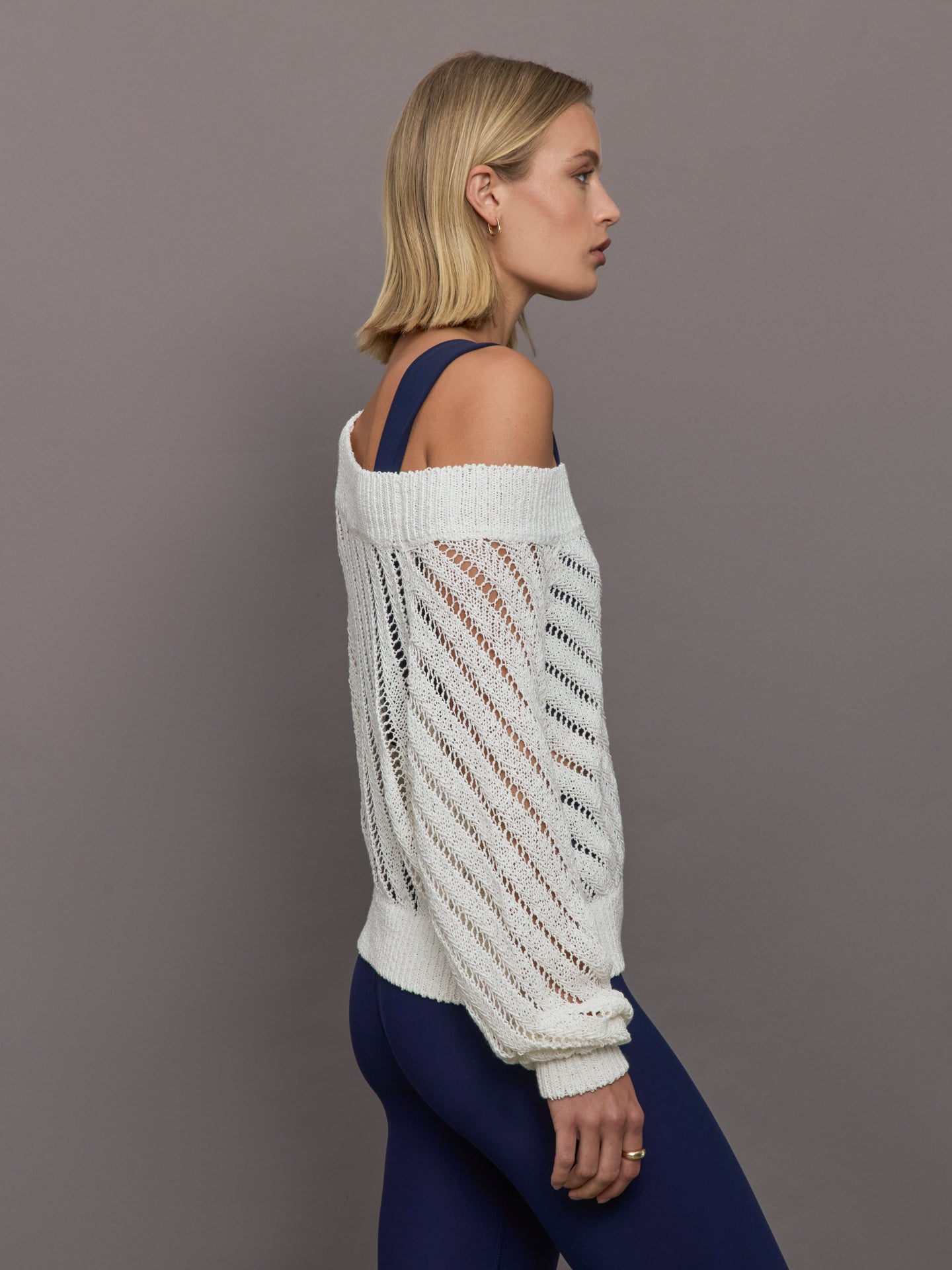 Open Knit Sweater | White