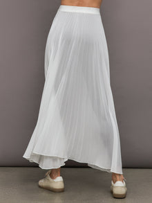 Carbon38 | Mesh Pleated Skirt | Ivory