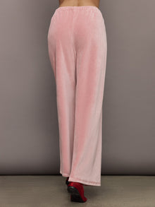 Wide Leg Pant in Velour | Blush